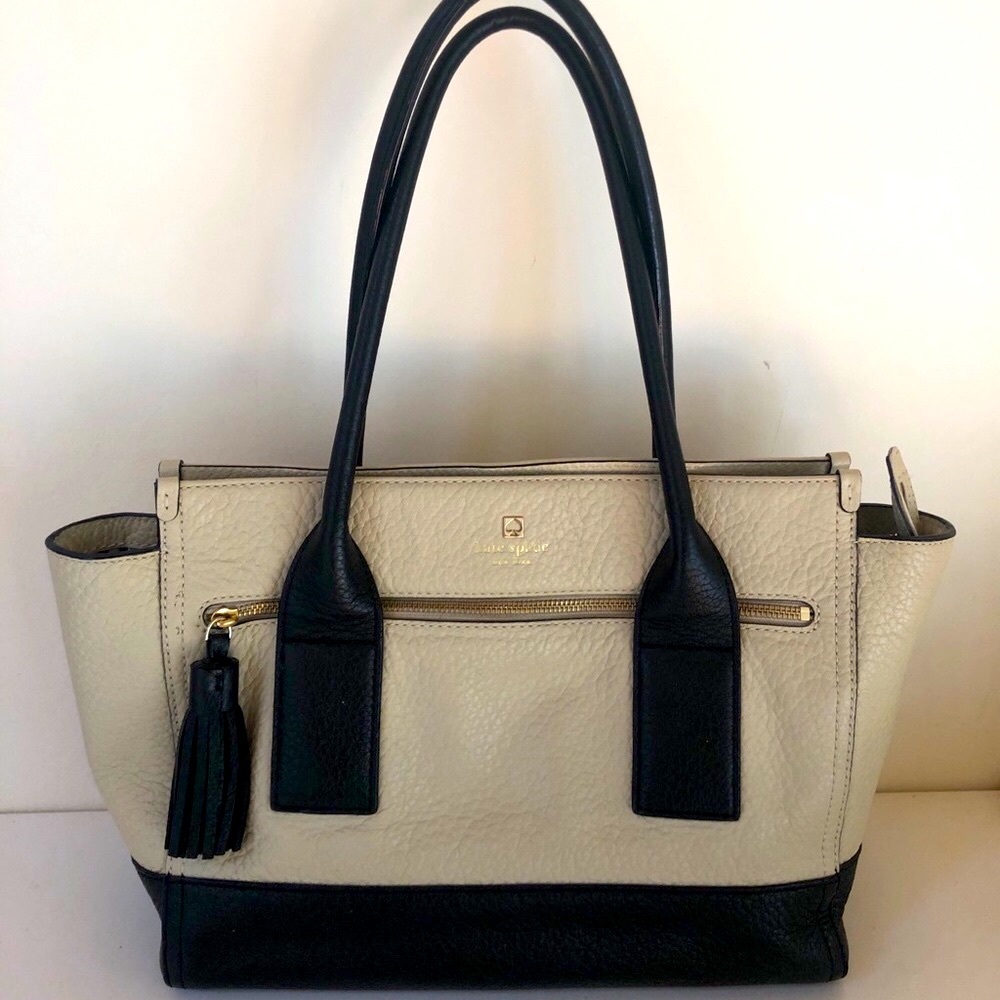Kate spade big tote black& white